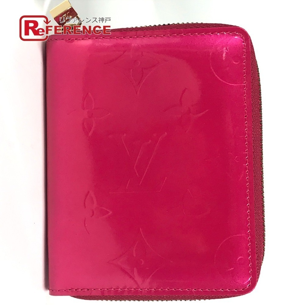 Louis Vuitton Monogram Vernis Patent Bloom Wallet zip bifold Fuchsia Pink